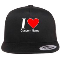 I Heart Custom Name Text Personalize Flatbill Hat
