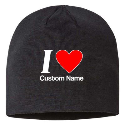 I Heart Custom Name Text Personalize Sustainable Beanie