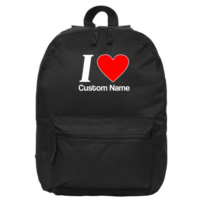 I Heart Custom Name Text Personalize 16 in Basic Backpack