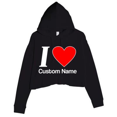 I Heart Custom Name Text Personalize Crop Fleece Hoodie