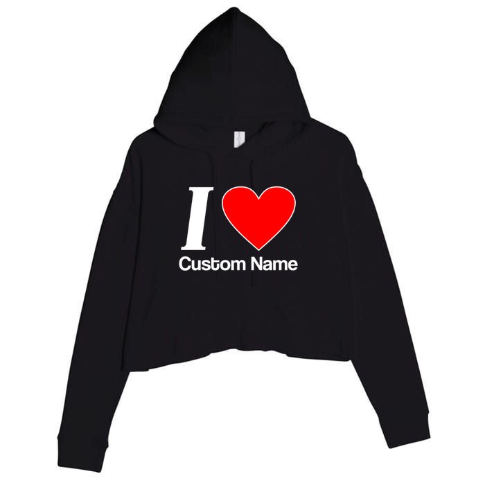 I Heart Custom Name Text Personalize Crop Fleece Hoodie