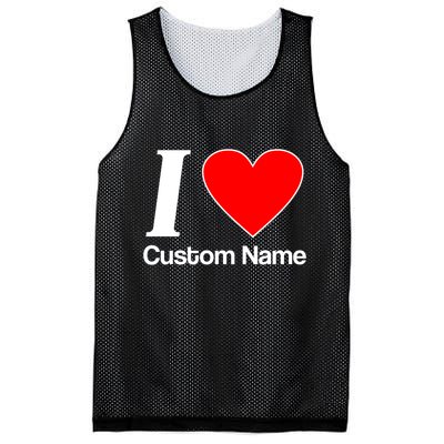 I Heart Custom Name Text Personalize Mesh Reversible Basketball Jersey Tank