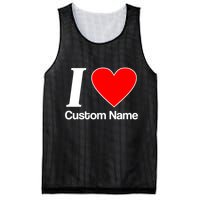 I Heart Custom Name Text Personalize Mesh Reversible Basketball Jersey Tank