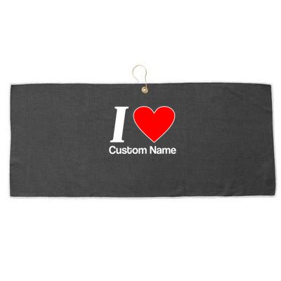 I Heart Custom Name Text Personalize Large Microfiber Waffle Golf Towel