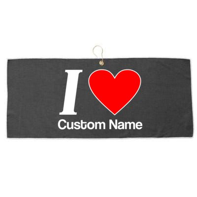 I Heart Custom Name Text Personalize Large Microfiber Waffle Golf Towel