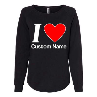 I Heart Custom Name Text Personalize Womens California Wash Sweatshirt