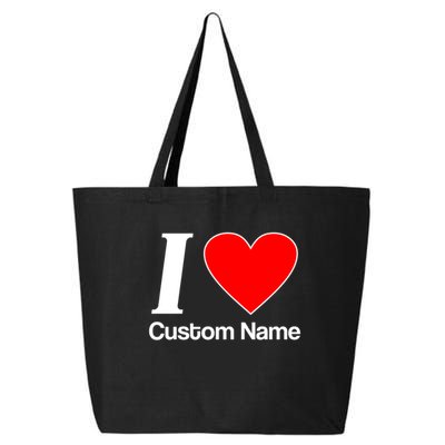 I Heart Custom Name Text Personalize 25L Jumbo Tote