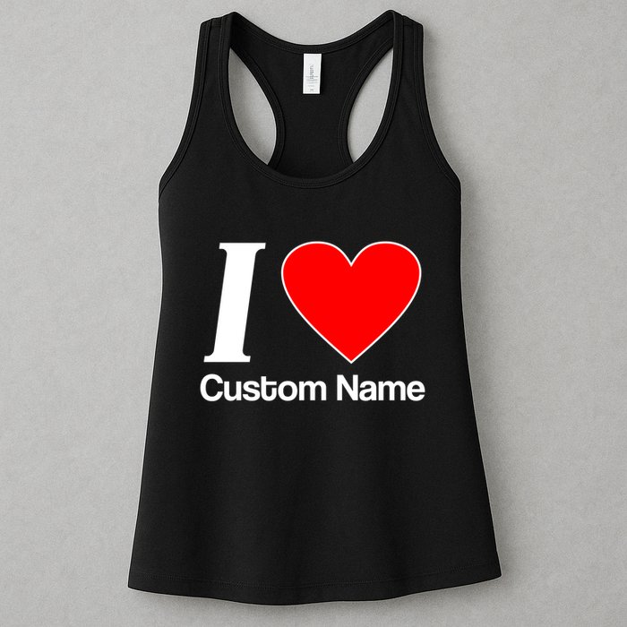 I Heart Custom Name Text Personalize Womens Tank Top