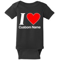 I Heart Custom Name Text Personalize Baby Bodysuit