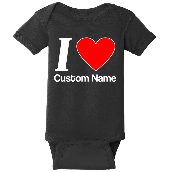 I Heart Custom Name Text Personalize Baby Bodysuit