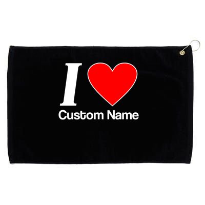 I Heart Custom Name Text Personalize Grommeted Golf Towel