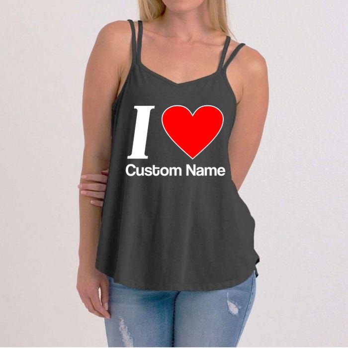 I Heart Custom Name Text Personalize Women's Strappy Tank