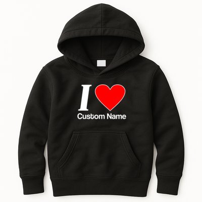 I Heart Custom Name Text Personalize Kids Hoodie