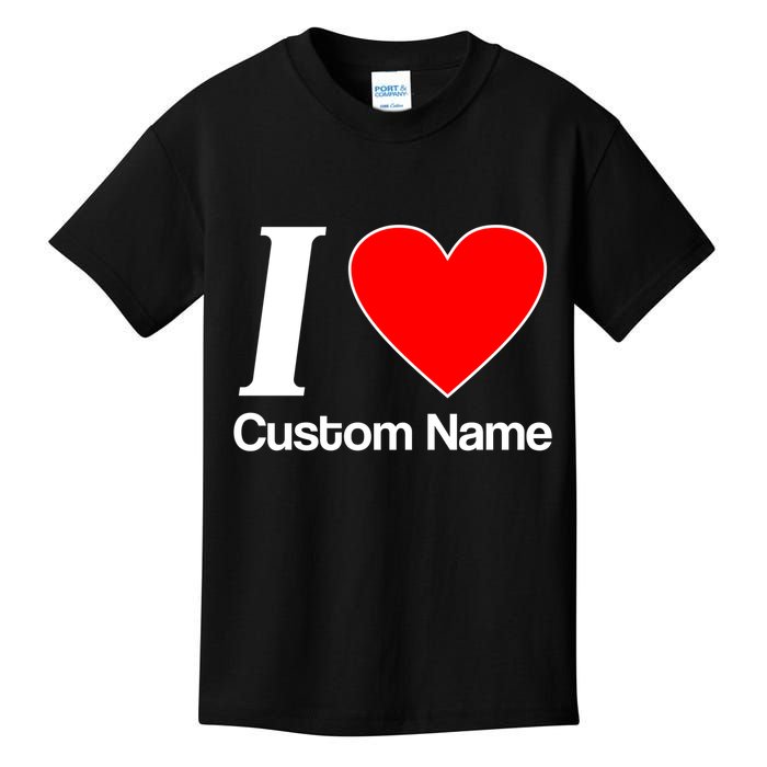 I Heart Custom Name Text Personalize Kids T-Shirt