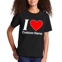 I Heart Custom Name Text Personalize Kids T-Shirt