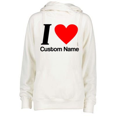 I Heart Custom Name Text Personalize Womens Funnel Neck Pullover Hood