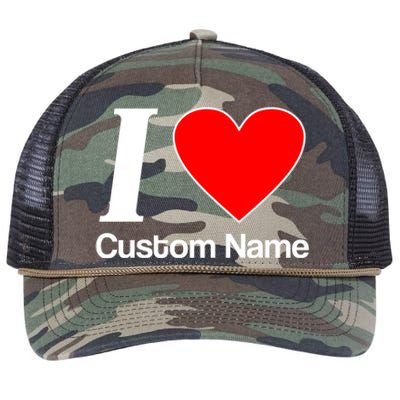 I Heart Custom Name Text Personalize Retro Rope Trucker Hat Cap