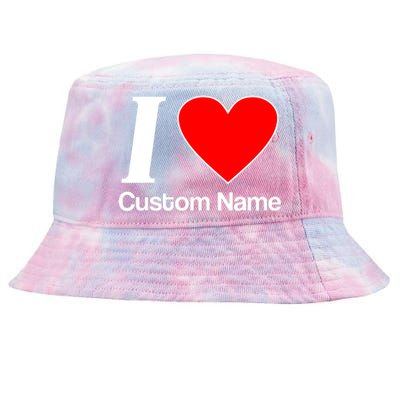 I Heart Custom Name Text Personalize Tie-Dyed Bucket Hat