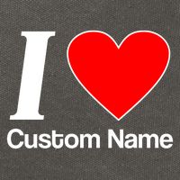 I Heart Custom Name Text Personalize Cotton Canvas Backpack