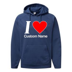 I Heart Custom Name Text Personalize Performance Fleece Hoodie