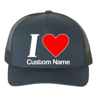 I Heart Custom Name Text Personalize Yupoong Adult 5-Panel Trucker Hat