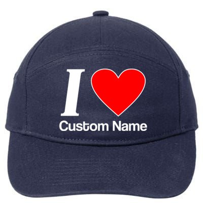 I Heart Custom Name Text Personalize 7-Panel Snapback Hat