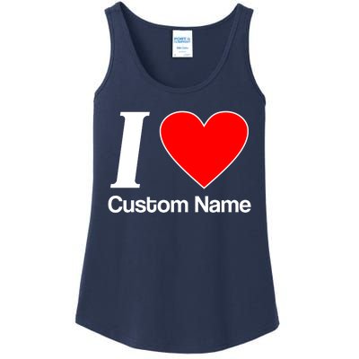 I Heart Custom Name Text Personalize Ladies Essential Tank