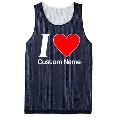 I Heart Custom Name Text Personalize Mesh Reversible Basketball Jersey Tank