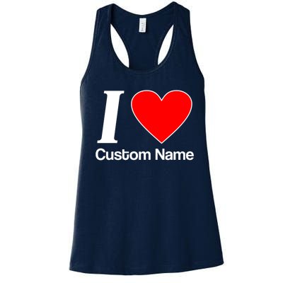 I Heart Custom Name Text Personalize Women's Racerback Tank