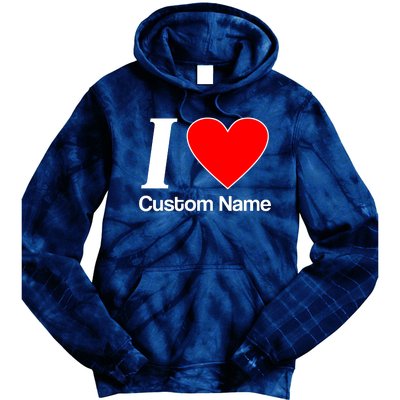 I Heart Custom Name Text Personalize Tie Dye Hoodie