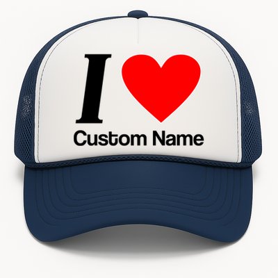 I Heart Custom Name Text Personalize Trucker Hat