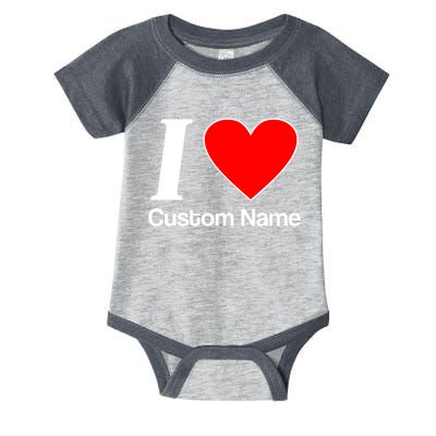 I Heart Custom Name Text Personalize Infant Baby Jersey Bodysuit