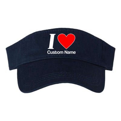 I Heart Custom Name Text Personalize Valucap Bio-Washed Visor