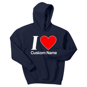 I Heart Custom Name Text Personalize Kids Hoodie