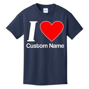 I Heart Custom Name Text Personalize Kids T-Shirt