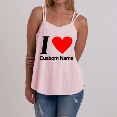 I Heart Custom Name Text Personalize Women's Strappy Tank