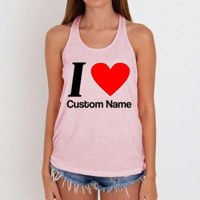 I Heart Custom Name Text Personalize Women's Knotted Racerback Tank