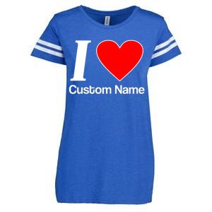 I Heart Custom Name Text Personalize Enza Ladies Jersey Football T-Shirt