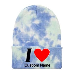 I Heart Custom Name Text Personalize Tie Dye 12in Knit Beanie