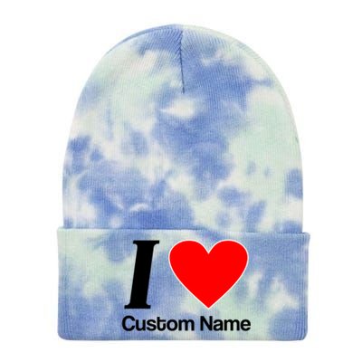 I Heart Custom Name Text Personalize Tie Dye 12in Knit Beanie