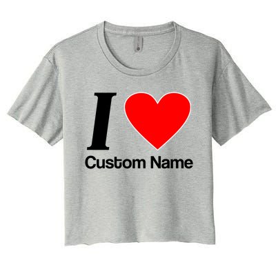 I Heart Custom Name Text Personalize Women's Crop Top Tee