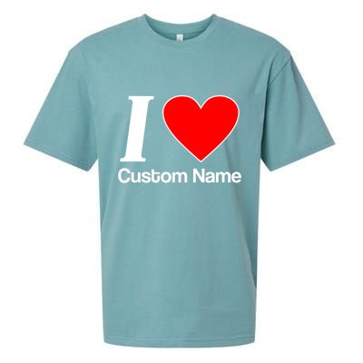 I Heart Custom Name Text Personalize Sueded Cloud Jersey T-Shirt