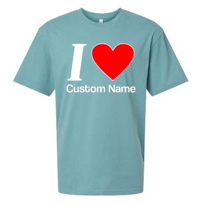 I Heart Custom Name Text Personalize Sueded Cloud Jersey T-Shirt