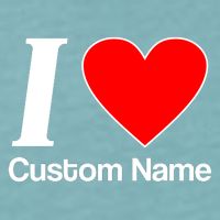 I Heart Custom Name Text Personalize Sueded Cloud Jersey T-Shirt