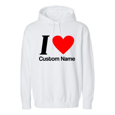 I Heart Custom Name Text Personalize Garment-Dyed Fleece Hoodie