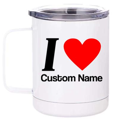 I Heart Custom Name Text Personalize 12 oz Stainless Steel Tumbler Cup