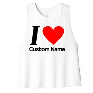 I Heart Custom Name Text Personalize Women's Racerback Cropped Tank