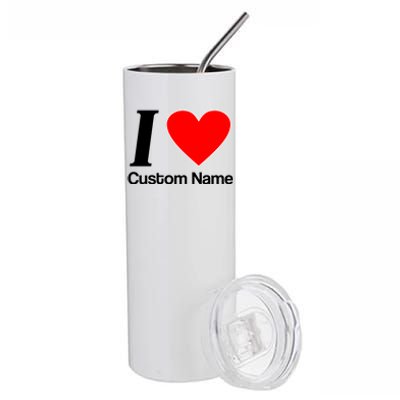 I Heart Custom Name Text Personalize Stainless Steel Tumbler