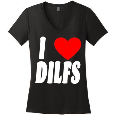 I Heart Dilfs Women's V-Neck T-Shirt