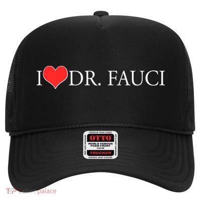 I Heart Dr Fauci High Crown Mesh Back Trucker Hat
